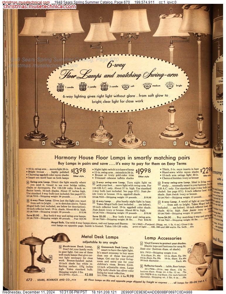 1948 Sears Spring Summer Catalog, Page 670