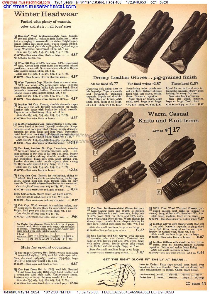 1961 Sears Fall Winter Catalog, Page 468