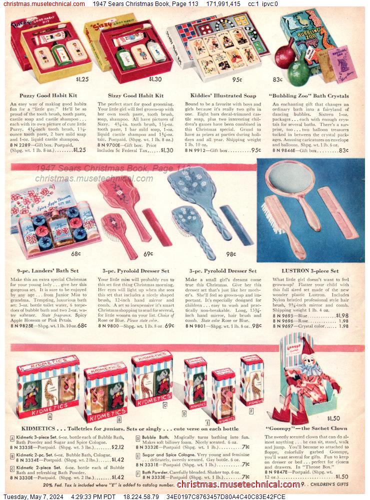 1947 Sears Christmas Book, Page 113
