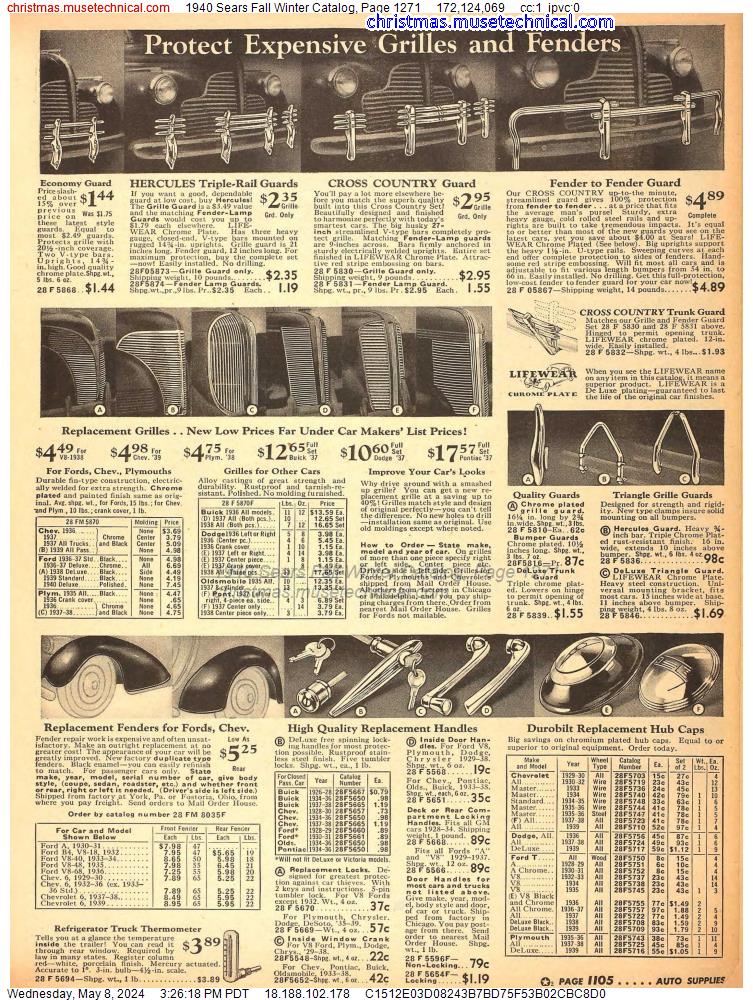 1940 Sears Fall Winter Catalog, Page 1271
