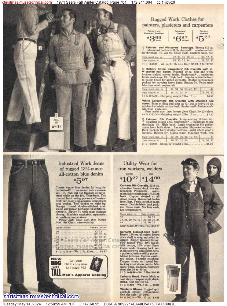 1971 Sears Fall Winter Catalog, Page 704