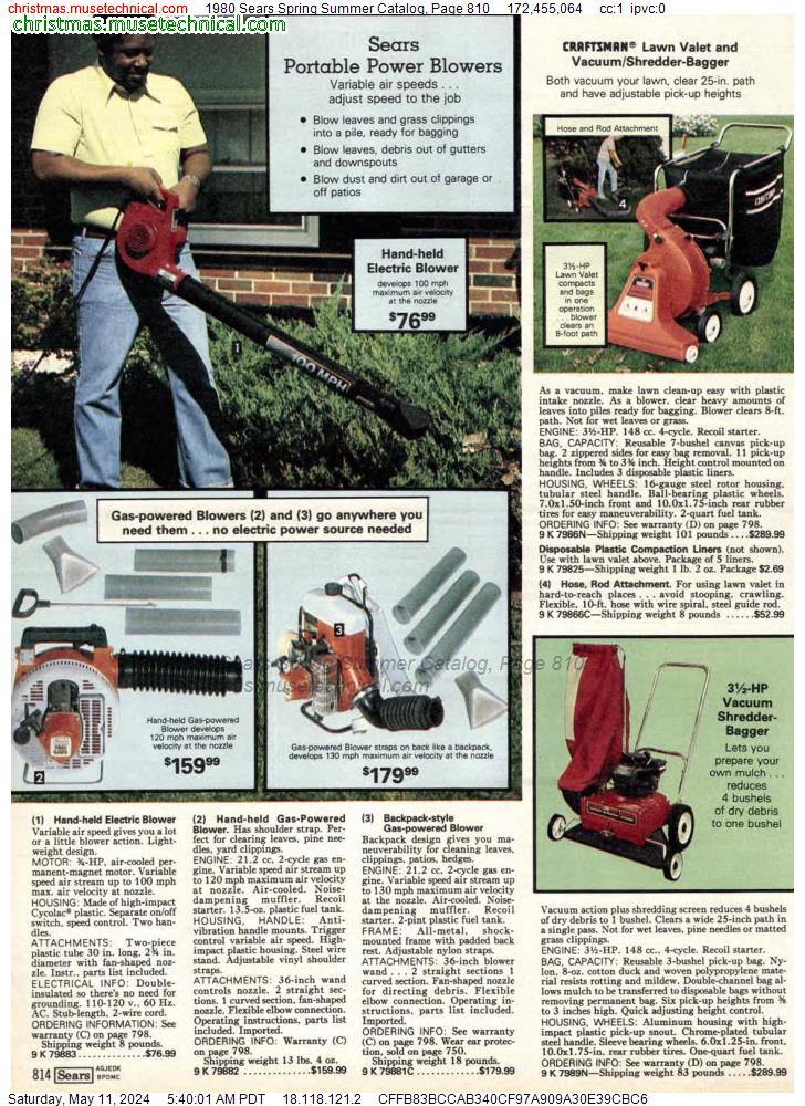 1980 Sears Spring Summer Catalog, Page 810