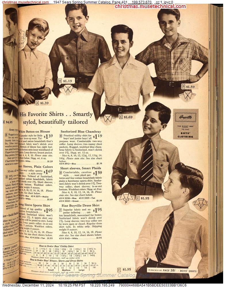 1947 Sears Spring Summer Catalog, Page 401