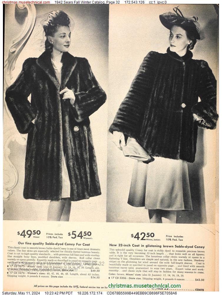 1942 Sears Fall Winter Catalog, Page 32