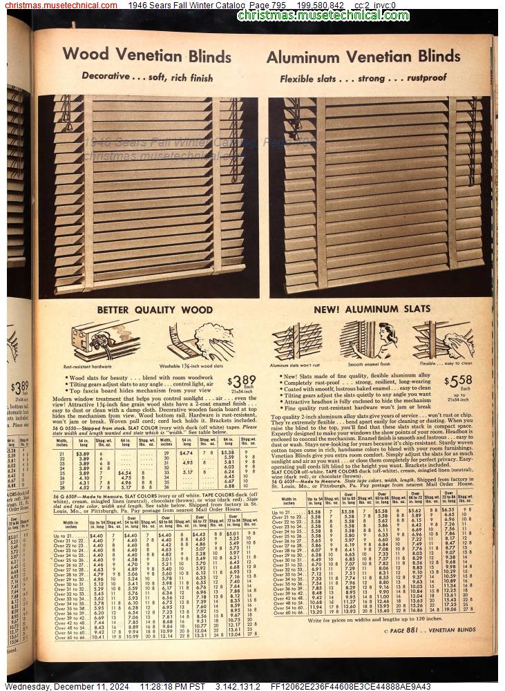 1946 Sears Fall Winter Catalog, Page 795