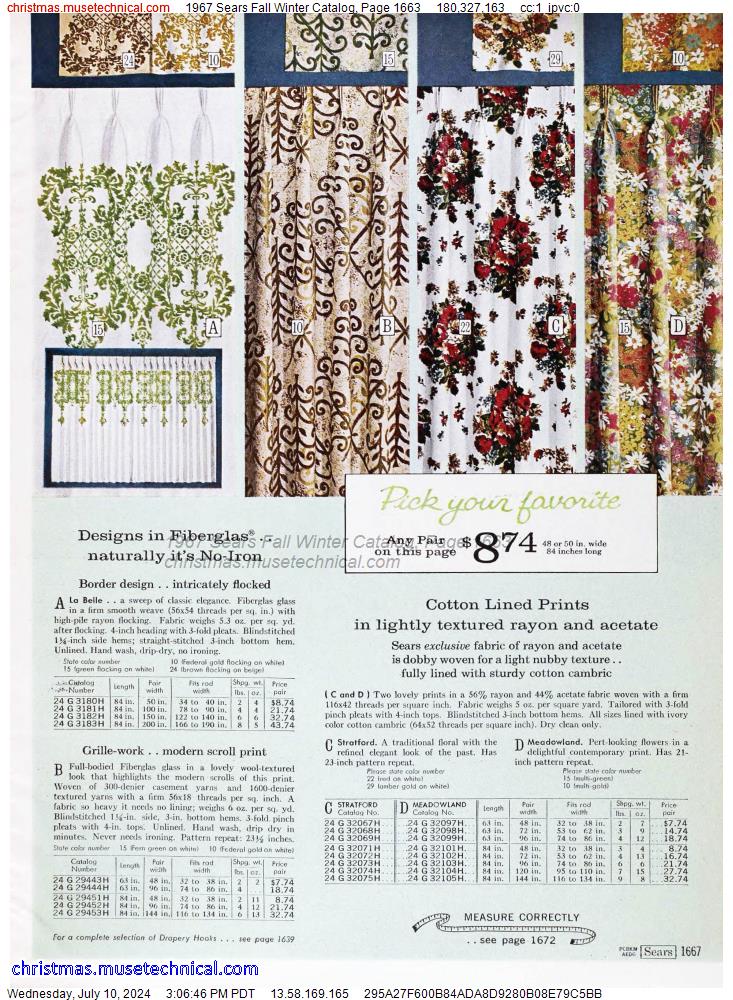 1967 Sears Fall Winter Catalog, Page 1663