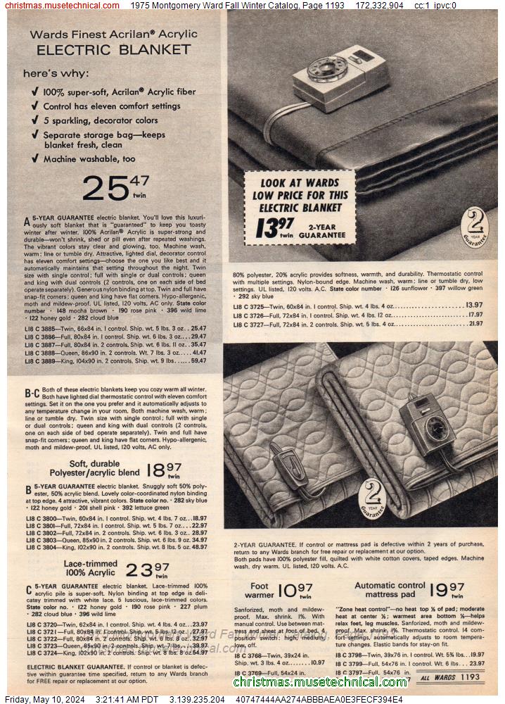 1975 Montgomery Ward Fall Winter Catalog, Page 1193
