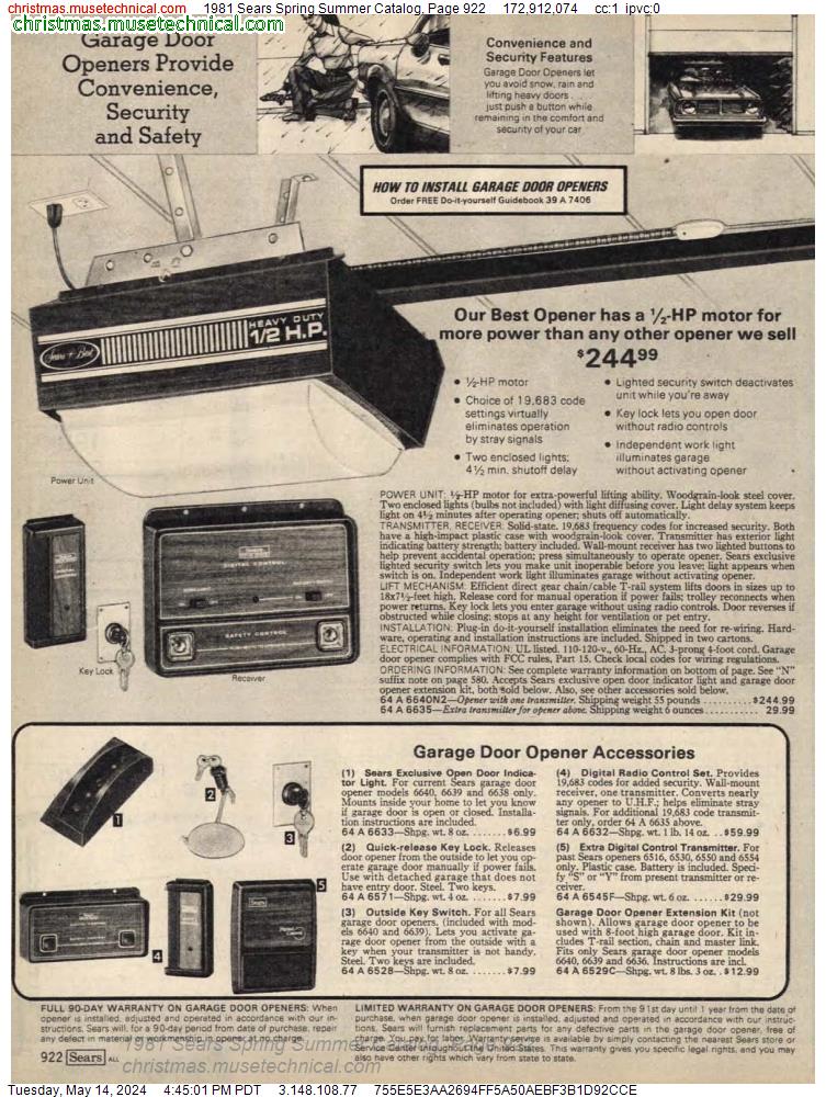 1981 Sears Spring Summer Catalog, Page 922