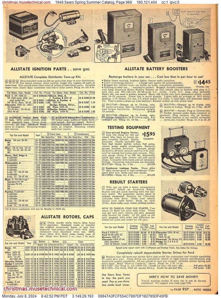 1949 Sears Spring Summer Catalog, Page 969