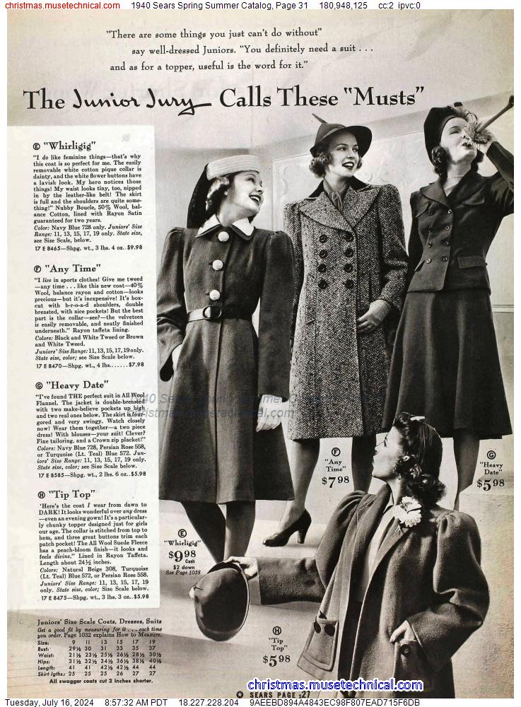 1940 Sears Spring Summer Catalog, Page 31
