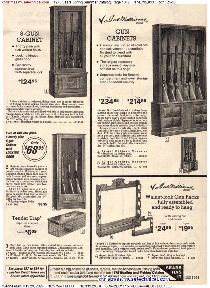 1975 Sears Spring Summer Catalog, Page 1047