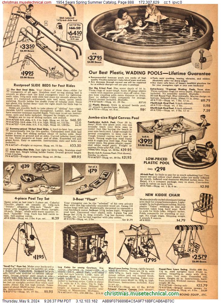 1954 Sears Spring Summer Catalog, Page 888