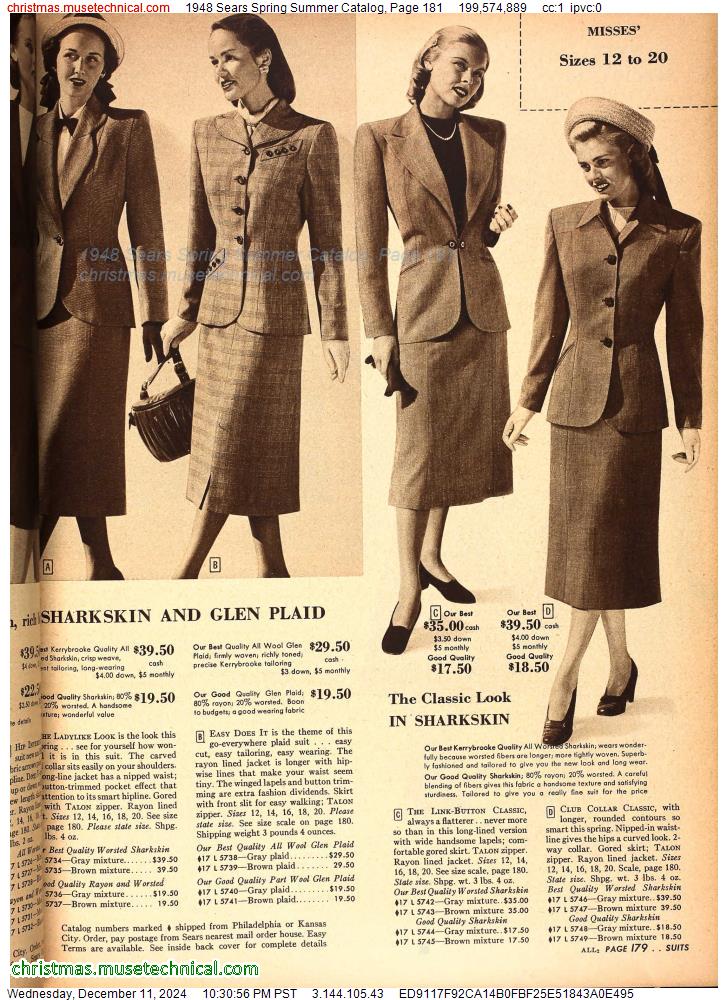 1948 Sears Spring Summer Catalog, Page 181