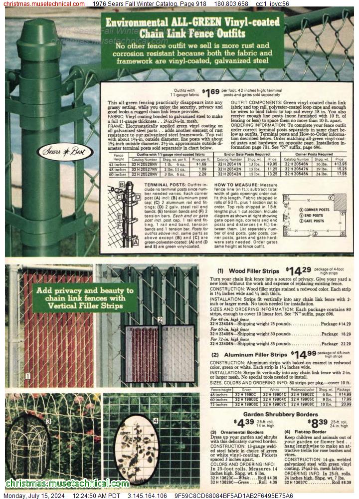 1976 Sears Fall Winter Catalog, Page 918