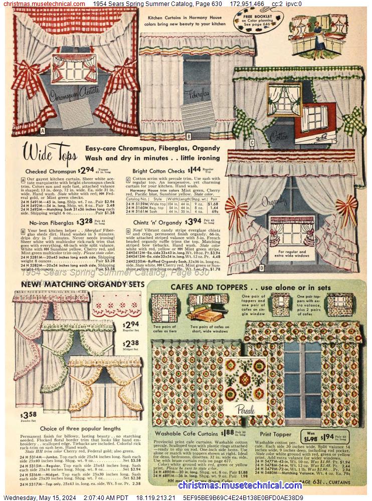 1954 Sears Spring Summer Catalog, Page 630