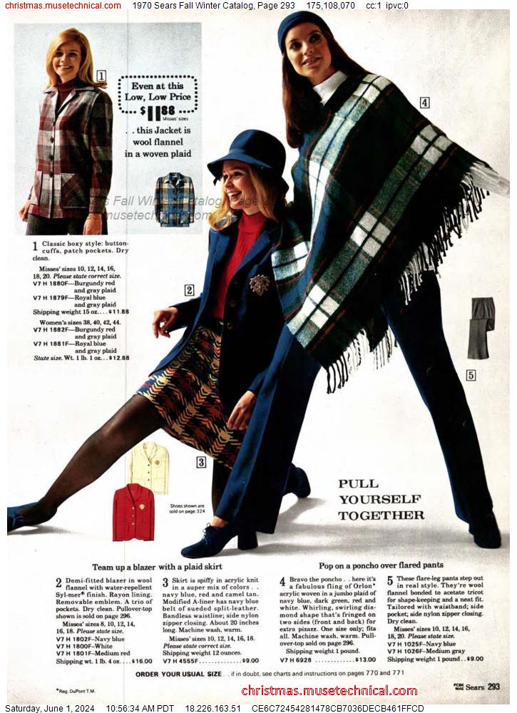 1970 Sears Fall Winter Catalog, Page 293