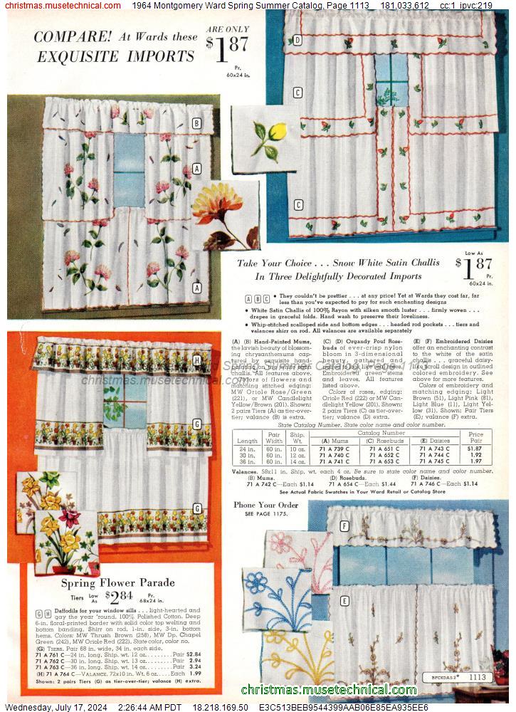 1964 Montgomery Ward Spring Summer Catalog, Page 1113