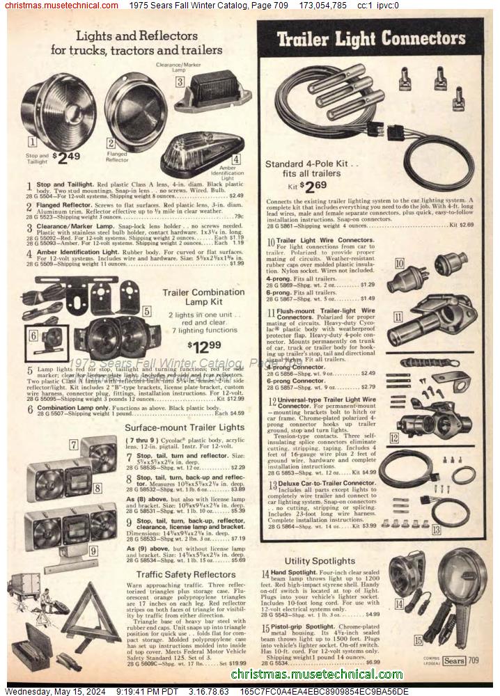 1975 Sears Fall Winter Catalog, Page 709