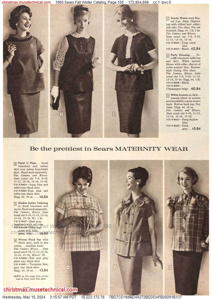 1960 Sears Fall Winter Catalog, Page 100