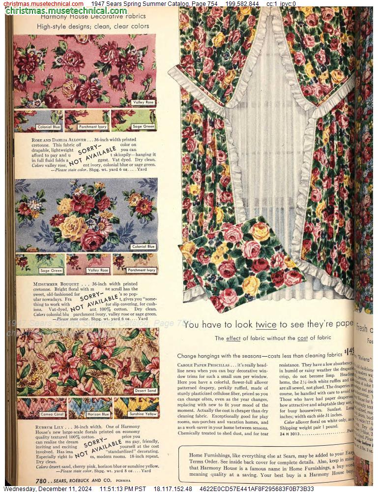 1947 Sears Spring Summer Catalog, Page 754