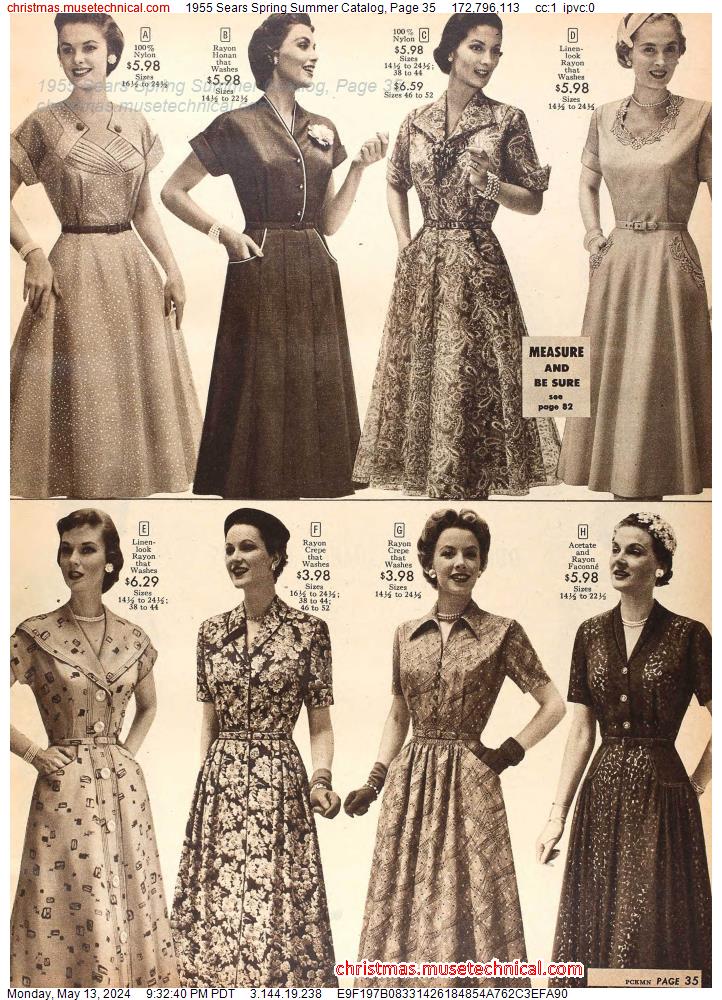 1955 Sears Spring Summer Catalog, Page 35