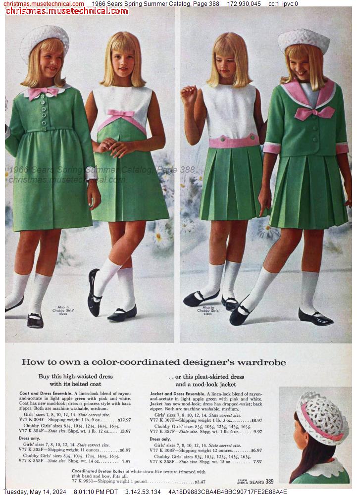 1966 Sears Spring Summer Catalog, Page 388