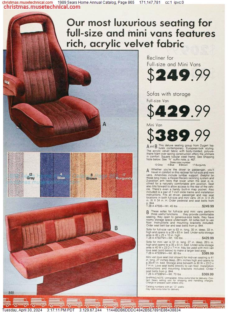 1989 Sears Home Annual Catalog, Page 865