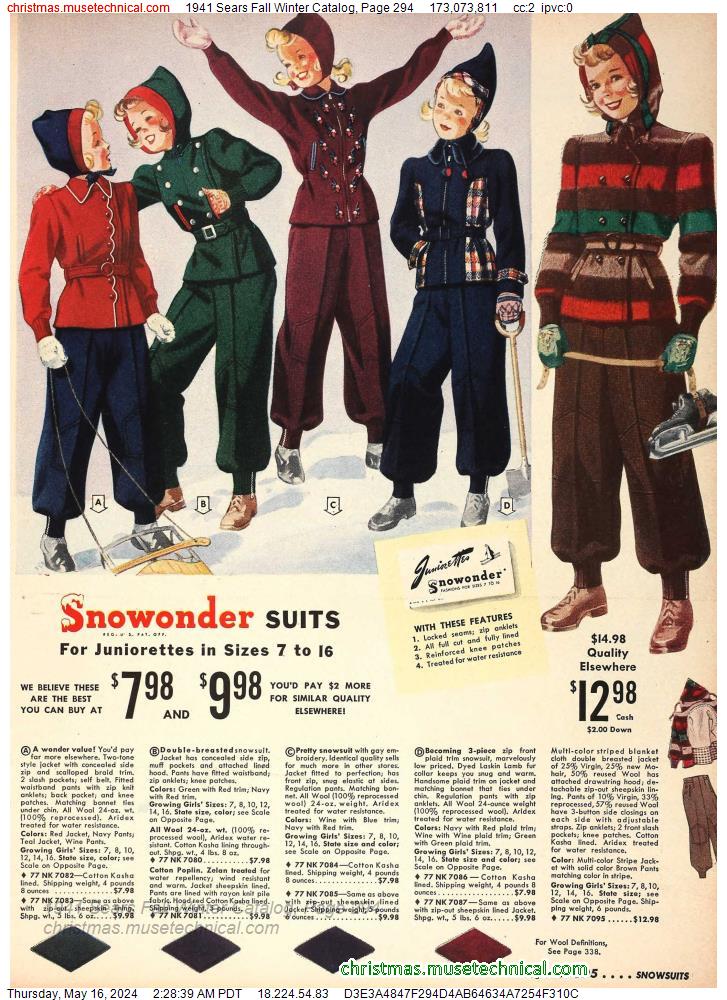 1941 Sears Fall Winter Catalog, Page 294