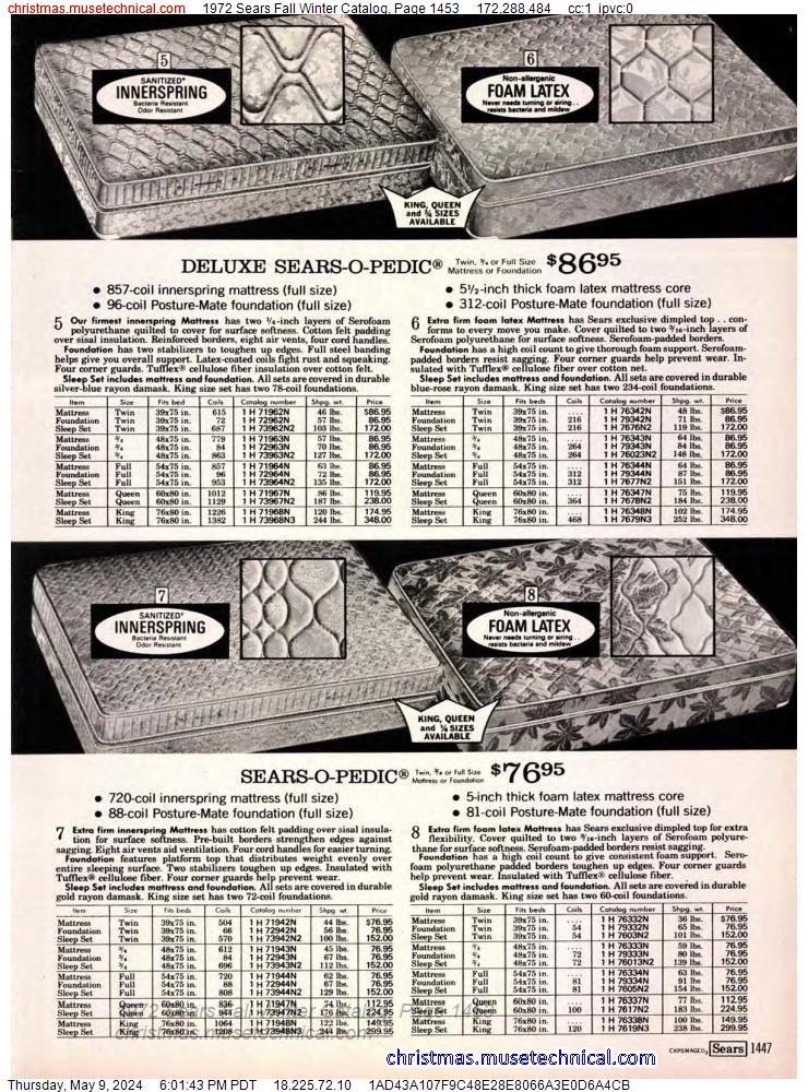 1972 Sears Fall Winter Catalog, Page 1453