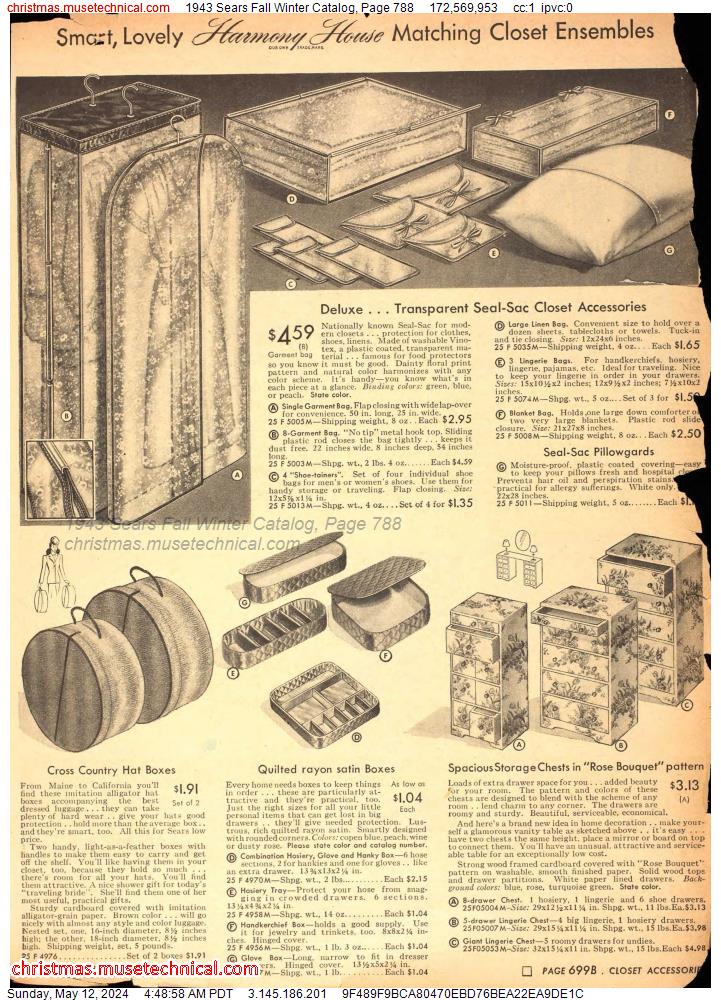 1943 Sears Fall Winter Catalog, Page 788