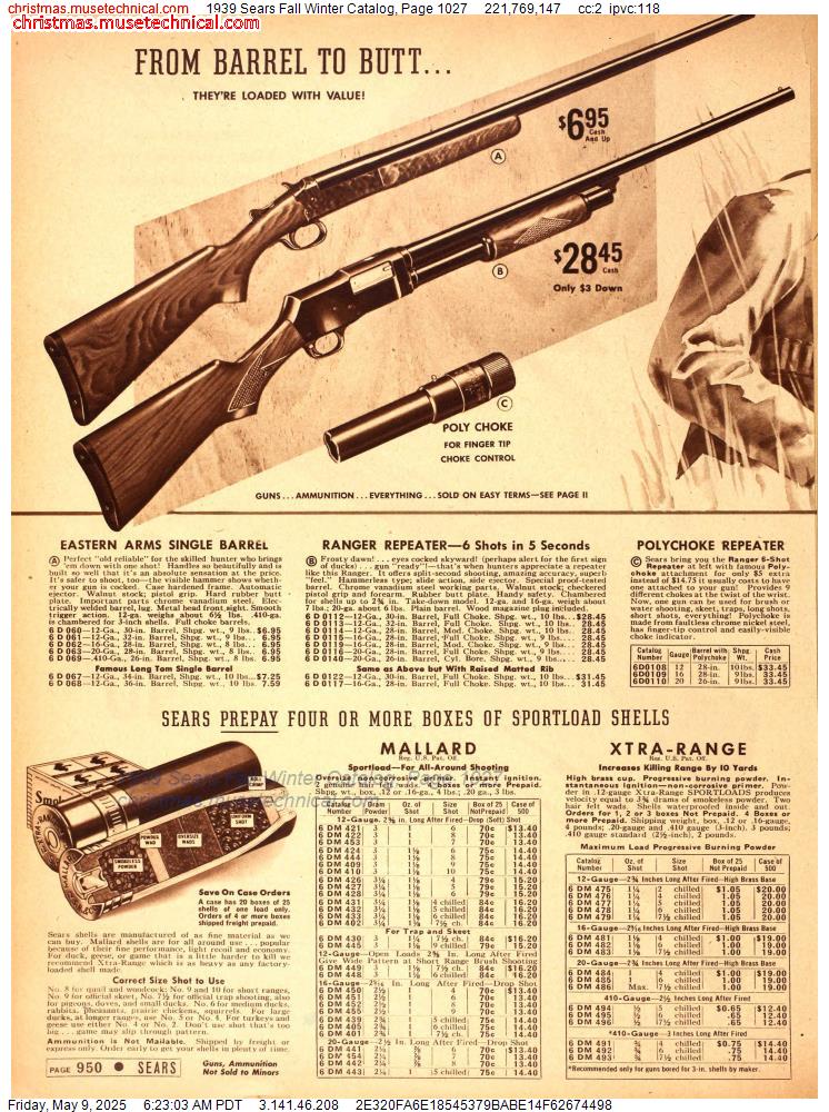 1939 Sears Fall Winter Catalog, Page 1027
