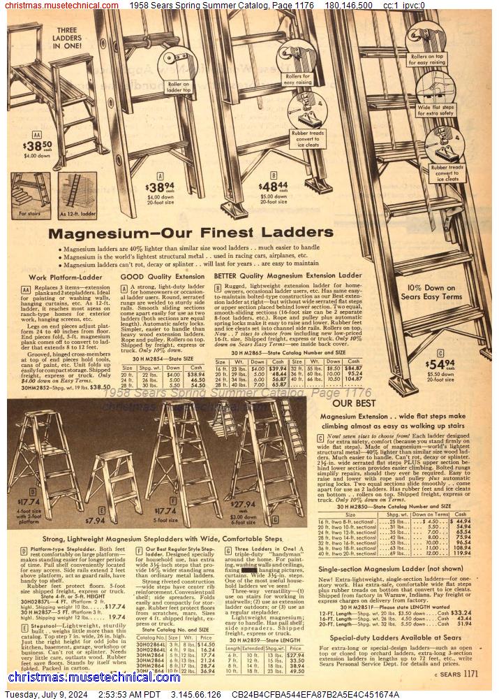 1958 Sears Spring Summer Catalog, Page 1176