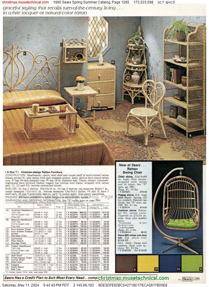 1980 Sears Spring Summer Catalog, Page 1285