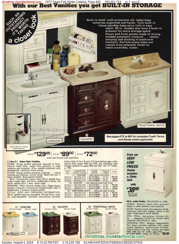 1977 Sears Fall Winter Catalog, Page 982