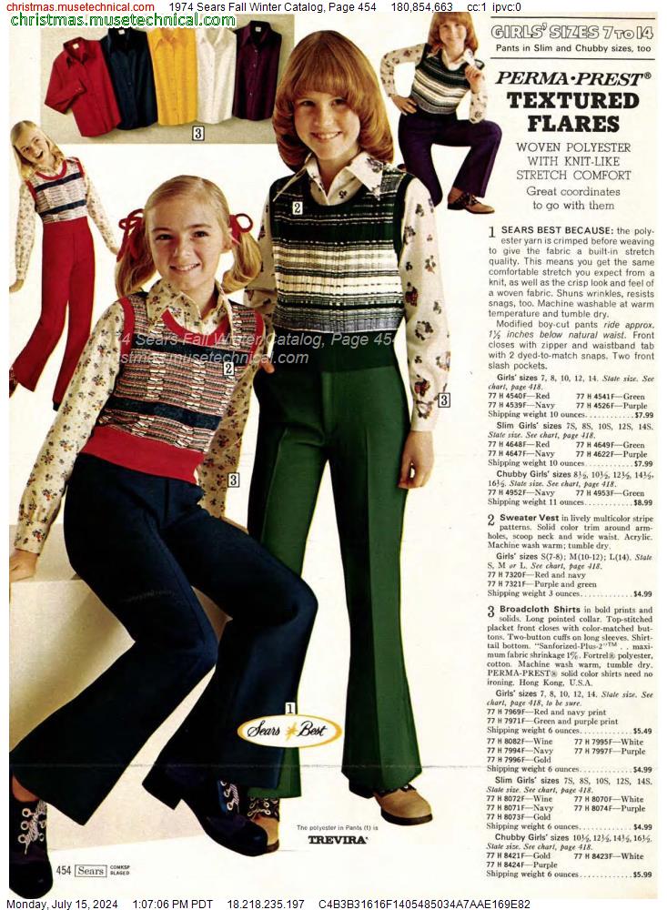 1974 Sears Fall Winter Catalog, Page 454