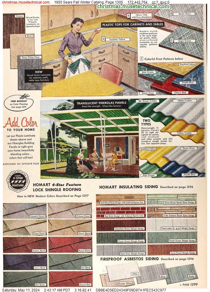1955 Sears Fall Winter Catalog, Page 1305