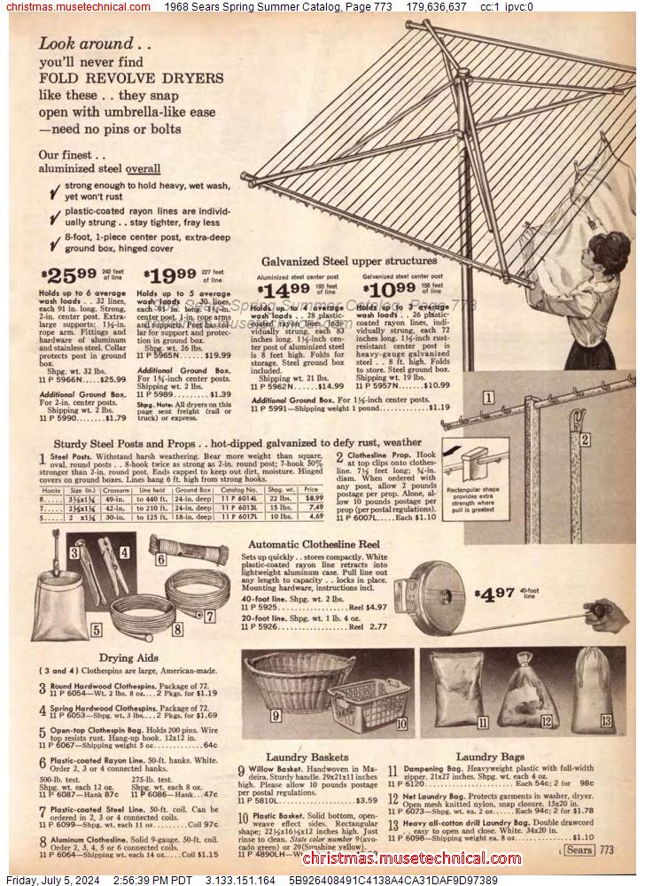 1968 Sears Spring Summer Catalog, Page 773