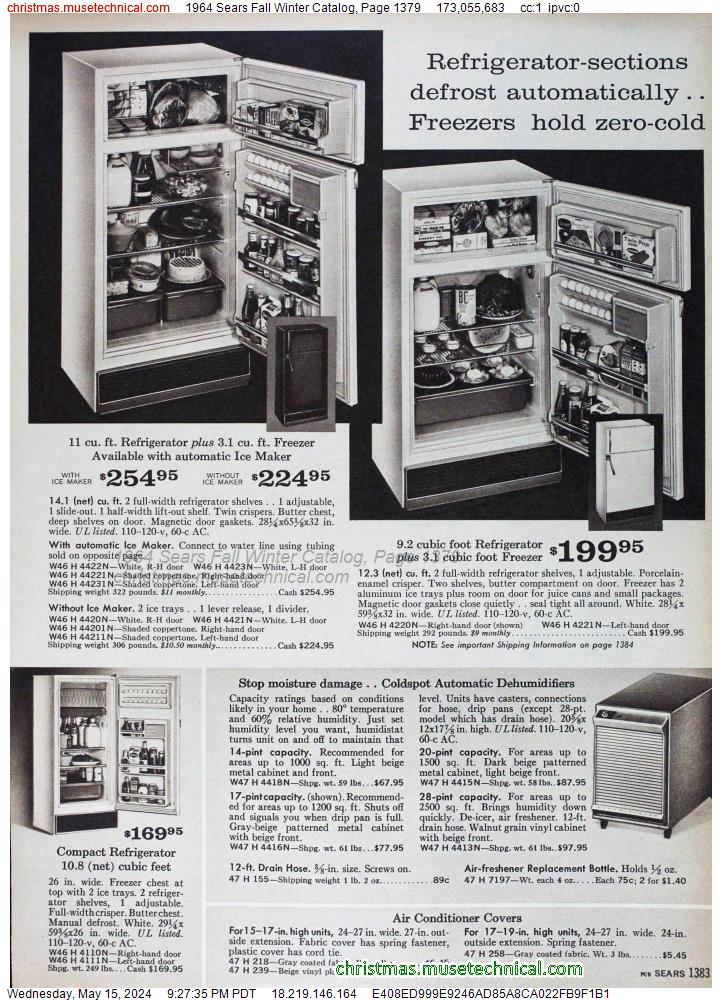 1964 Sears Fall Winter Catalog, Page 1379