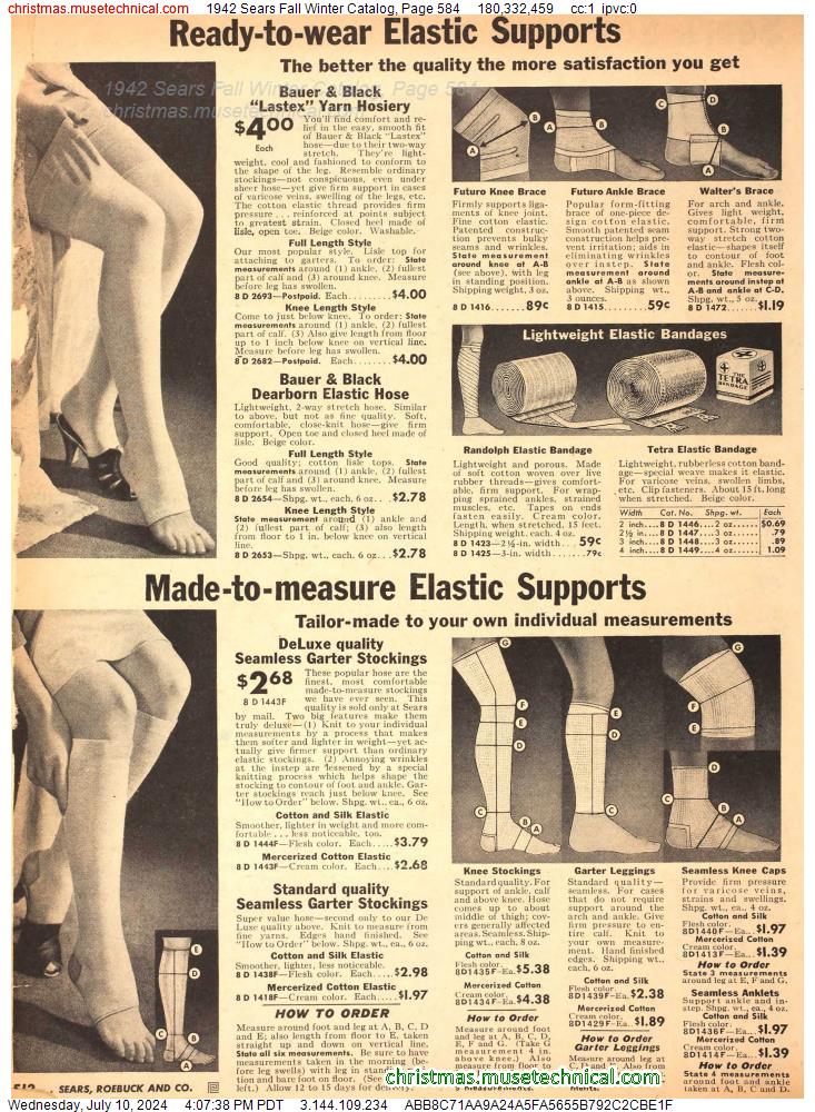 1942 Sears Fall Winter Catalog, Page 584