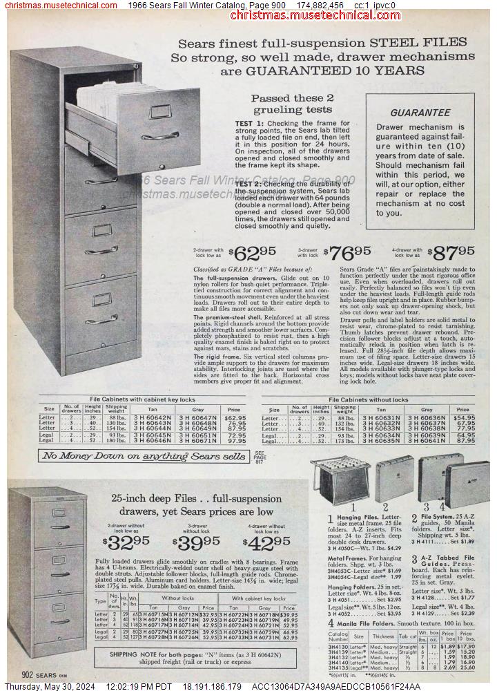 1966 Sears Fall Winter Catalog, Page 900