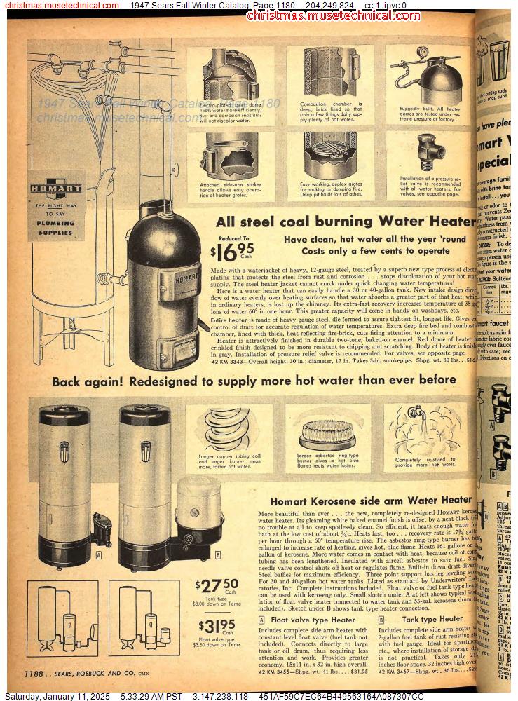 1947 Sears Fall Winter Catalog, Page 1180