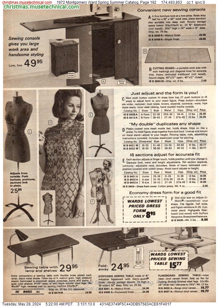 1972 Montgomery Ward Spring Summer Catalog, Page 192