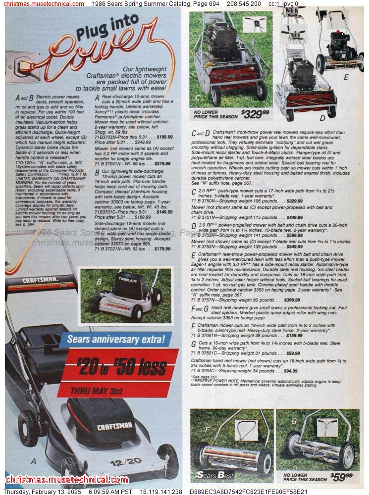 1986 Sears Spring Summer Catalog, Page 694