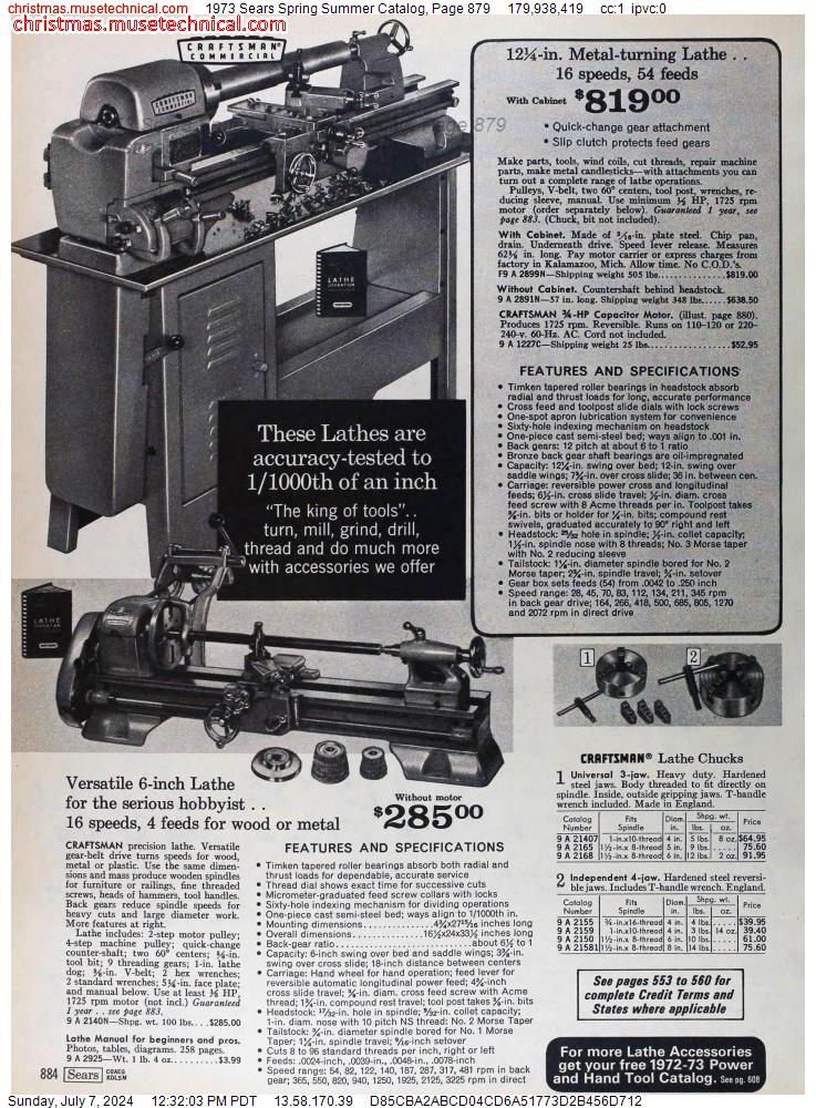 1973 Sears Spring Summer Catalog, Page 879