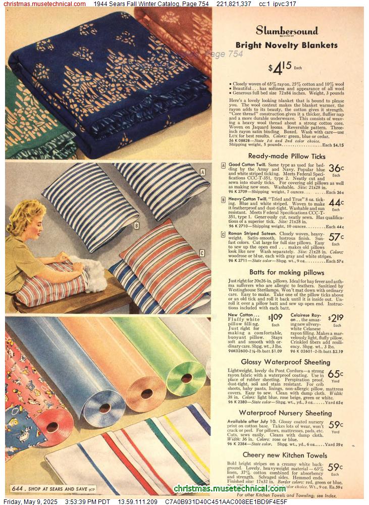 1944 Sears Fall Winter Catalog, Page 754
