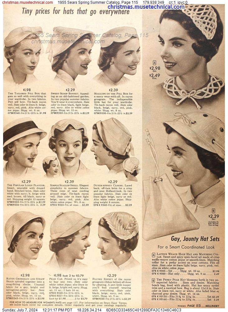 1955 Sears Spring Summer Catalog, Page 115