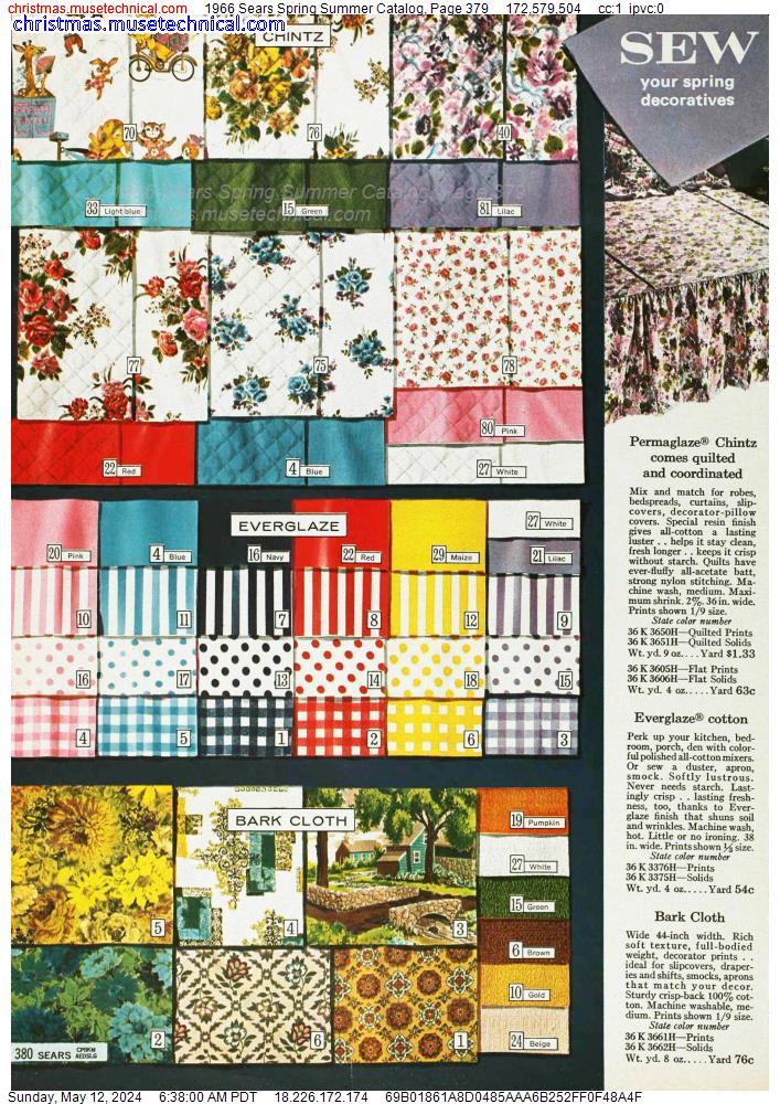 1966 Sears Spring Summer Catalog, Page 379