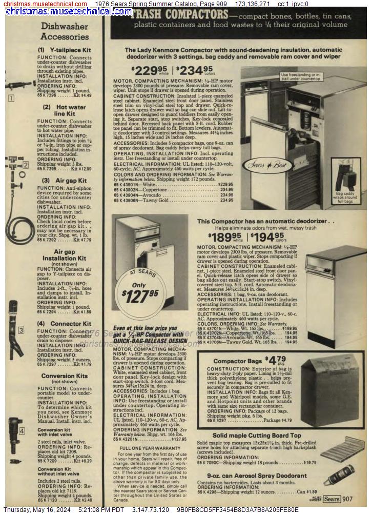 1976 Sears Spring Summer Catalog, Page 909