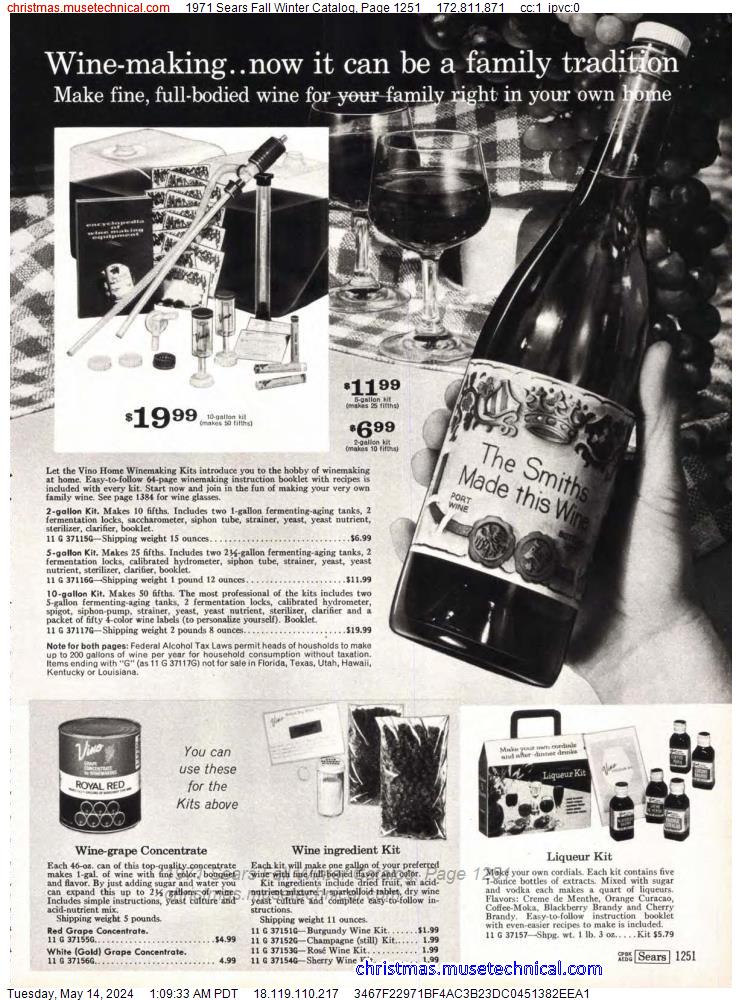 1971 Sears Fall Winter Catalog, Page 1251