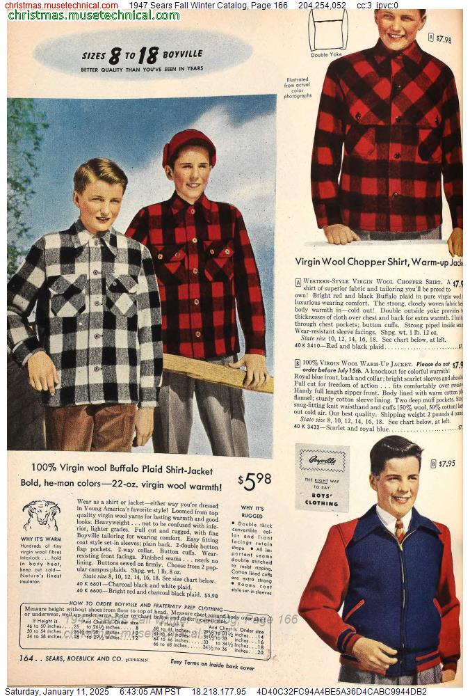 1947 Sears Fall Winter Catalog, Page 166